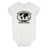 Kids Streetwear Worldwide Globe Infant Baby Boys Bodysuit White