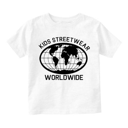 Kids Streetwear Worldwide Globe Infant Baby Boys Short Sleeve T-Shirt White