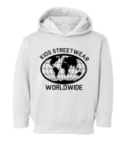 Kids Streetwear Worldwide Globe Toddler Boys Pullover Hoodie White
