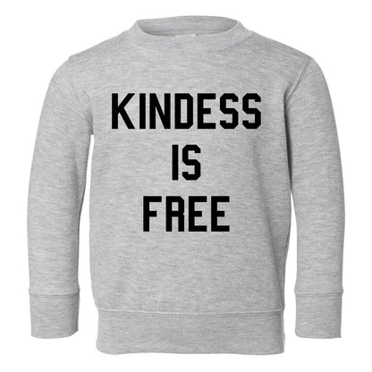 Kindness Is Free Toddler Boys Crewneck Sweatshirt Grey
