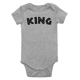 King Royalty African Font Infant Baby Boys Bodysuit Grey