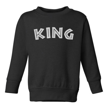 King Royalty African Font Toddler Boys Crewneck Sweatshirt Black