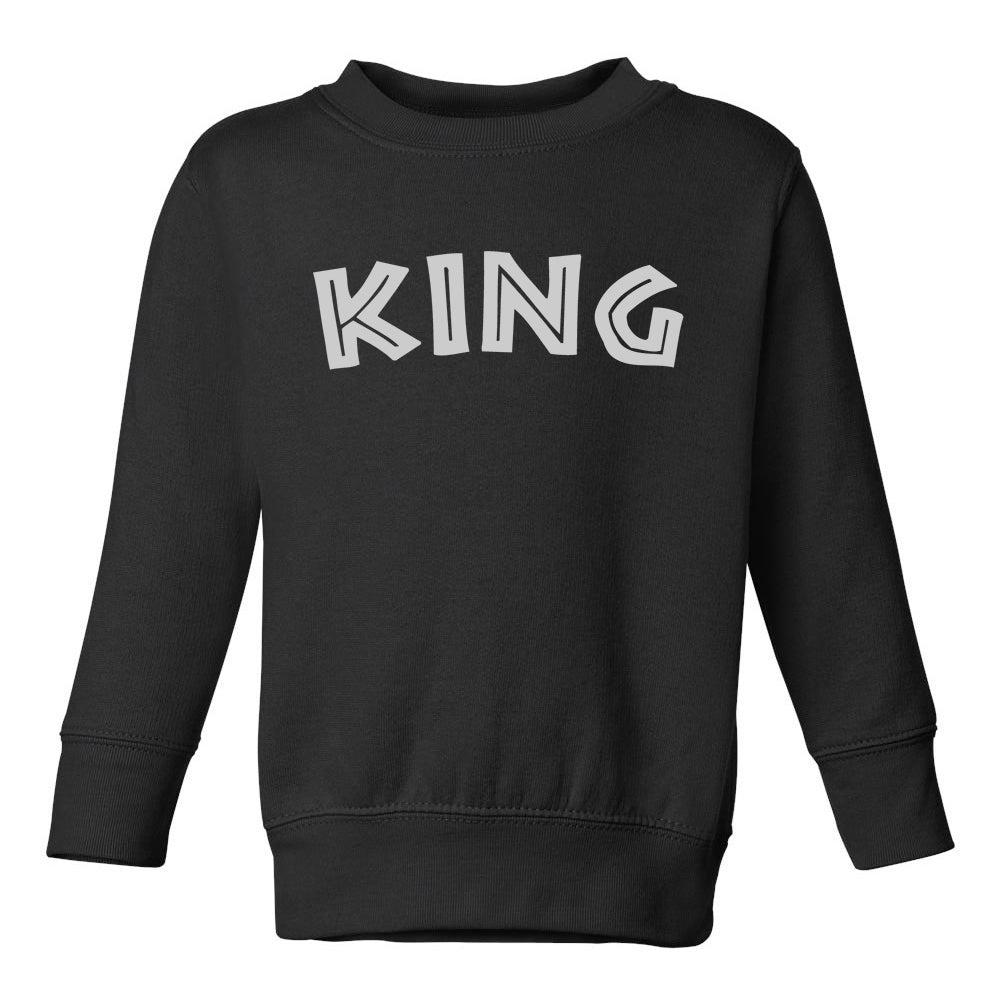 King Royalty African Font Toddler Boys Crewneck Sweatshirt Black