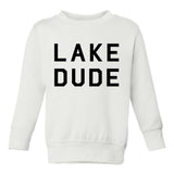 Lake Dude Outdoor Adventure Toddler Boys Crewneck Sweatshirt White