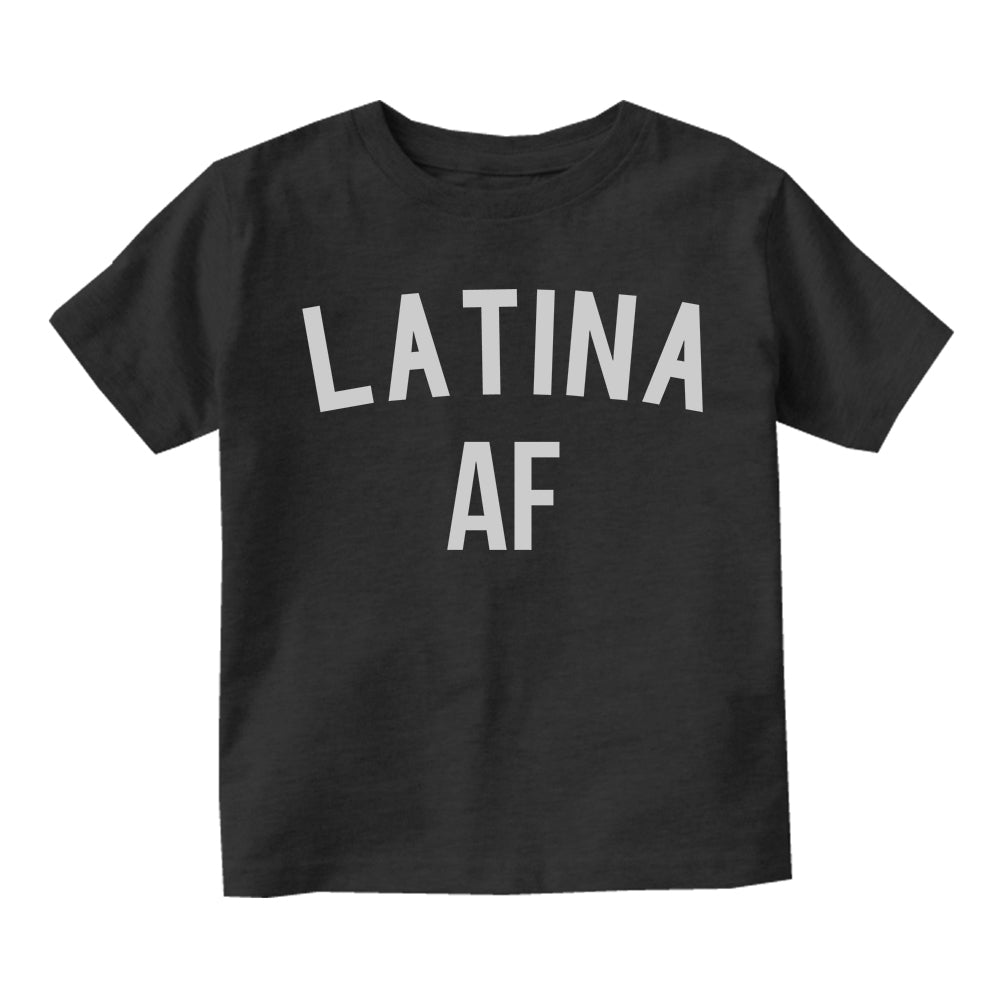 Latina AF Girls Infant Baby Girls Short Sleeve T-Shirt Black