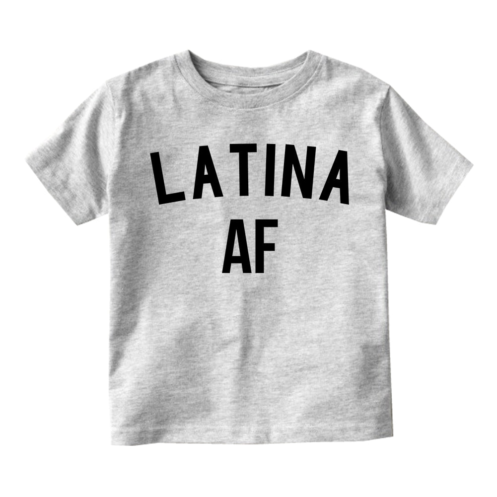 Latina AF Girls Infant Baby Girls Short Sleeve T-Shirt Grey