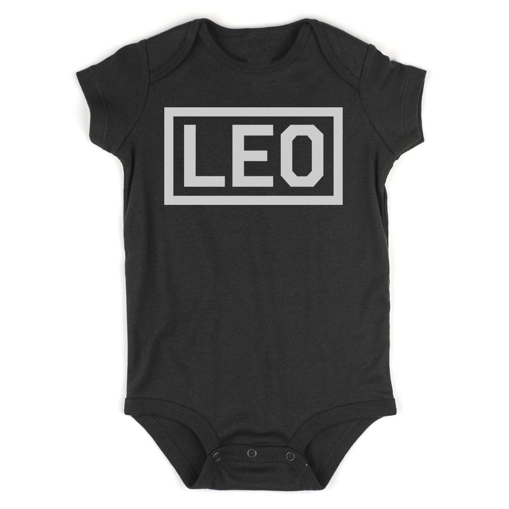 Leo Horoscope Sign Infant Baby Boys Bodysuit Black