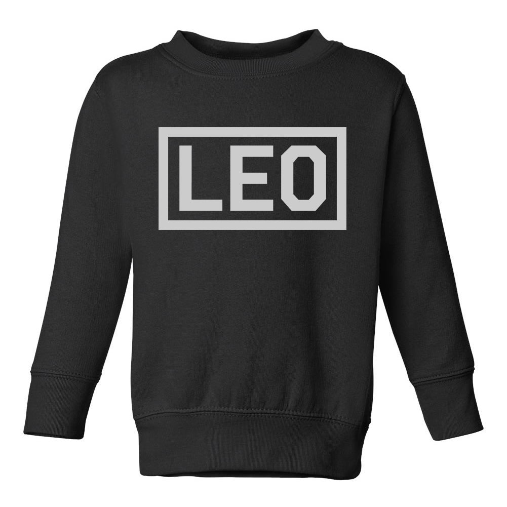 Leo Horoscope Sign Toddler Boys Crewneck Sweatshirt Black