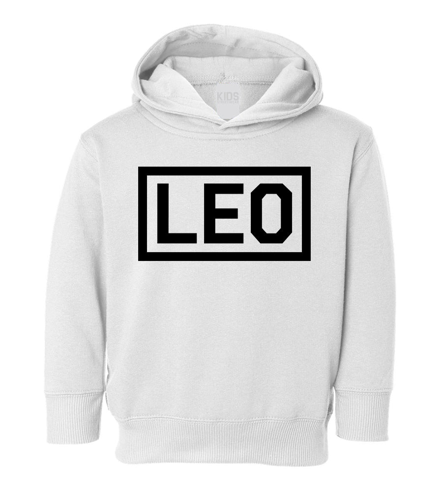 Leo Horoscope Sign Toddler Boys Pullover Hoodie White