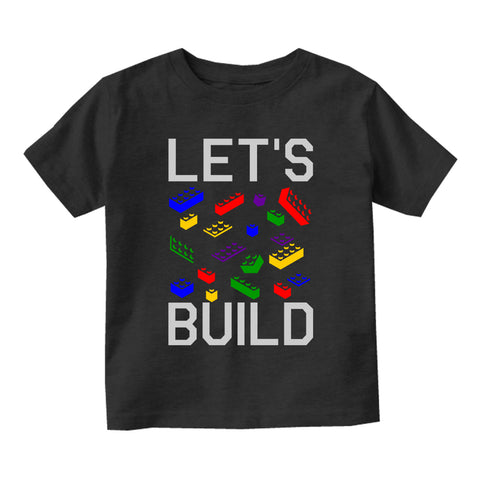 Lets Build Blocks Toddler Boys Short Sleeve T-Shirt Black