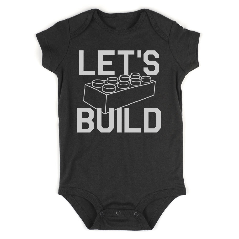 Lets Build Infant Baby Boys Bodysuit Black