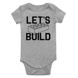 Lets Build Infant Baby Boys Bodysuit Grey