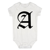 Letter A Old English Atlanta Infant Baby Boys Bodysuit White