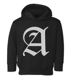 Letter A Old English Atlanta Toddler Boys Pullover Hoodie Black
