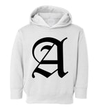 Letter A Old English Atlanta Toddler Boys Pullover Hoodie White