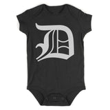 Letter D Old English Detroit Infant Baby Boys Bodysuit Black