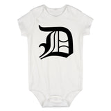 Letter D Old English Detroit Infant Baby Boys Bodysuit White