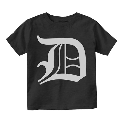 Letter D Old English Detroit Infant Baby Boys Short Sleeve T-Shirt Black