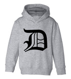 Letter D Old English Detroit Toddler Boys Pullover Hoodie Grey