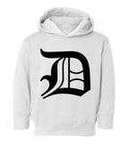 Letter D Old English Detroit Toddler Boys Pullover Hoodie White
