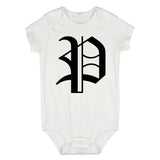 Letter P Old English Pittsburgh Infant Baby Boys Bodysuit White