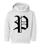 Letter P Old English Pittsburgh Toddler Boys Pullover Hoodie White