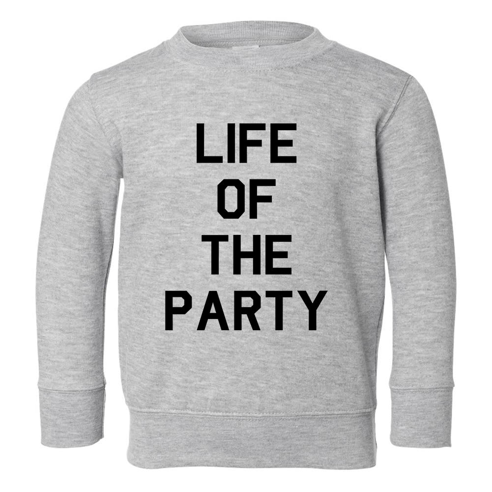 Life Of The Party Birthday Toddler Boys Crewneck Sweatshirt Grey