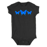 Light Blue Butterfly Infant Baby Boys Bodysuit Black