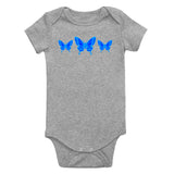 Light Blue Butterfly Infant Baby Boys Bodysuit Grey