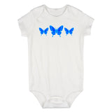 Light Blue Butterfly Infant Baby Boys Bodysuit White