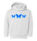 Light Blue Butterfly Toddler Boys Pullover Hoodie White