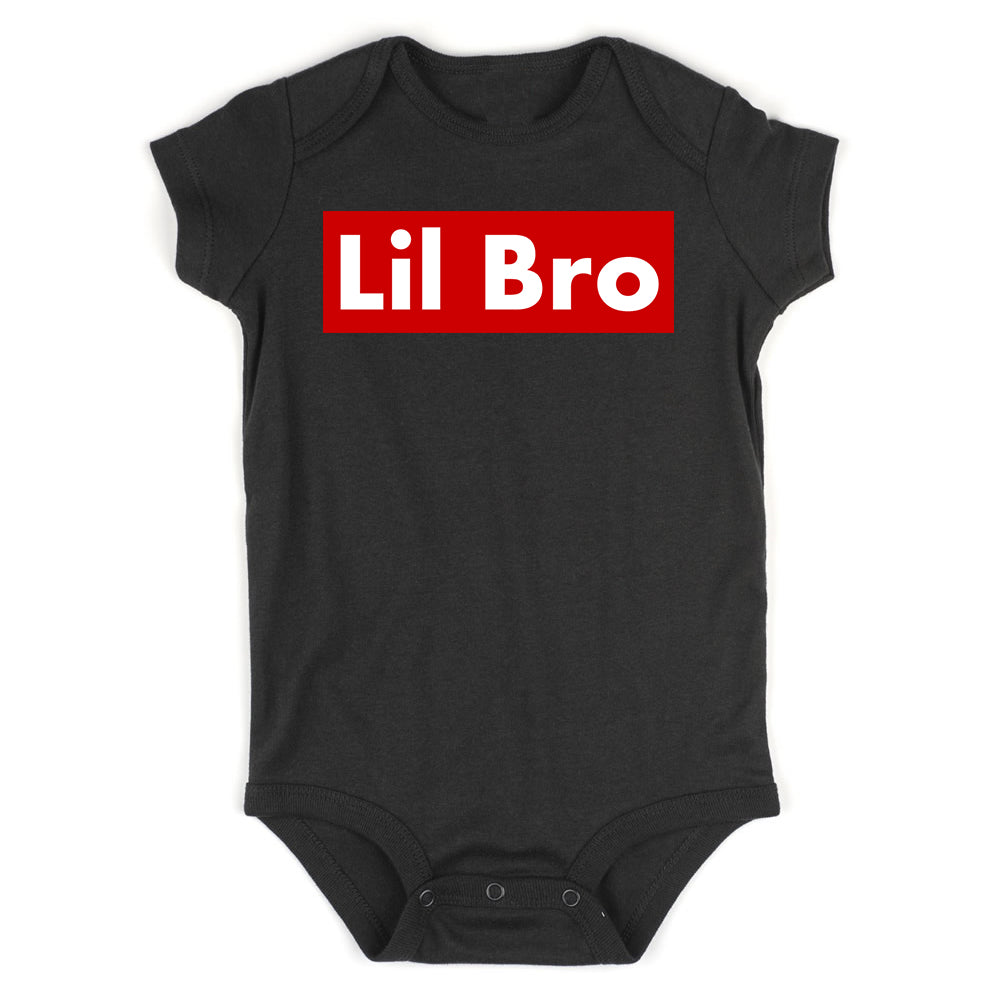 Lil Bro Red Box Infant Baby Boys Bodysuit Black