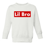 Lil Bro Red Box Toddler Boys Crewneck Sweatshirt White