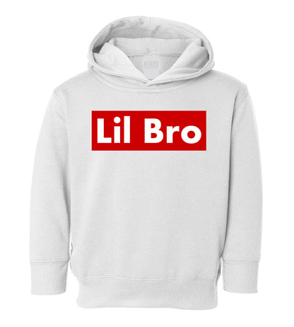 Lil Bro Red Box Toddler Boys Pullover Hoodie White