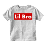 Lil Bro Red Box Toddler Boys Short Sleeve T-Shirt Grey