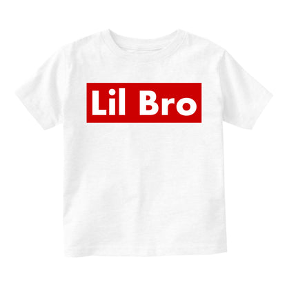 Lil Bro Red Box Toddler Boys Short Sleeve T-Shirt White