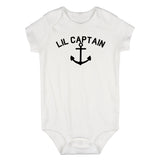 Lil Captain Sailing Anchor Infant Baby Boys Bodysuit White