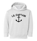 Lil Captain Sailing Anchor Toddler Boys Pullover Hoodie White