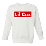 Lil Cuz Red Box Toddler Boys Crewneck Sweatshirt White