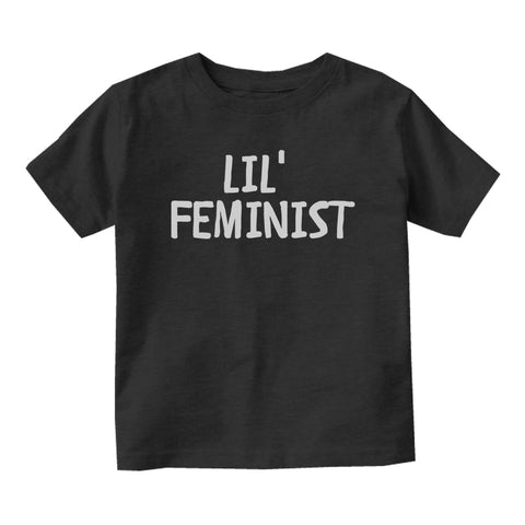 Lil Feminist Feminism Baby Toddler Short Sleeve T-Shirt Black