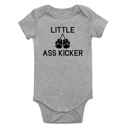 Little Ass Kicker Boxing Infant Baby Boys Bodysuit Grey