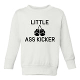 Little Ass Kicker Boxing Toddler Boys Crewneck Sweatshirt White