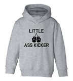 Little Ass Kicker Boxing Toddler Boys Pullover Hoodie Grey