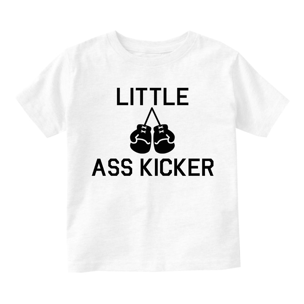 Little Ass Kicker Boxing Toddler Boys Short Sleeve T-Shirt White