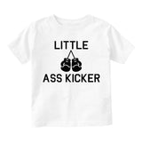 Little Ass Kicker Boxing Toddler Boys Short Sleeve T-Shirt White