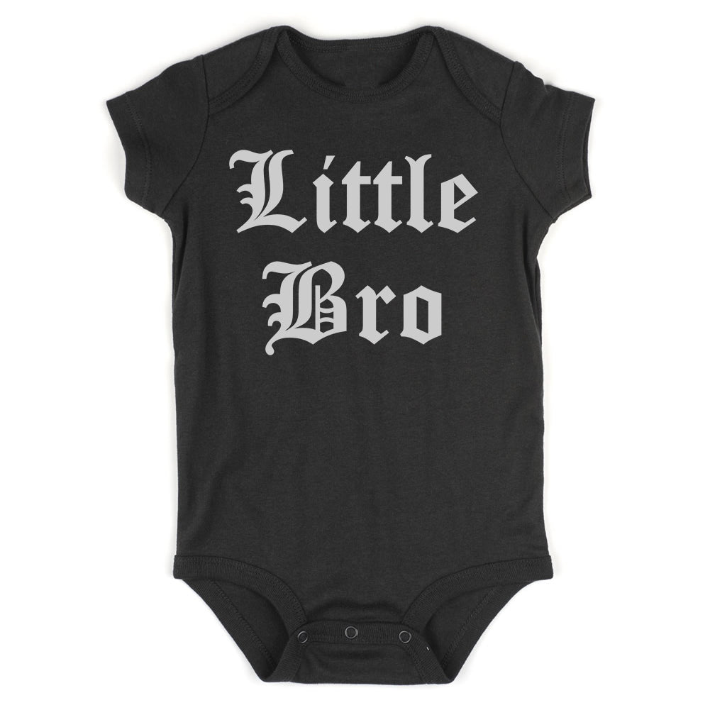 Little Bro Old English Infant Baby Boys Bodysuit Black