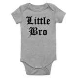 Little Bro Old English Infant Baby Boys Bodysuit Grey