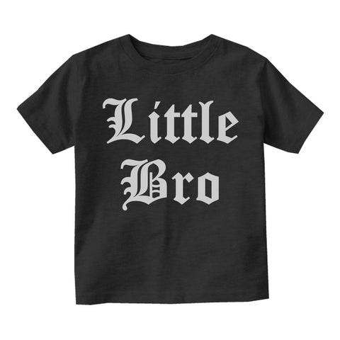 Little Bro Old English Infant Baby Boys Short Sleeve T-Shirt Black