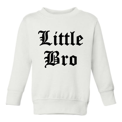 Little Bro Old English Toddler Boys Crewneck Sweatshirt White