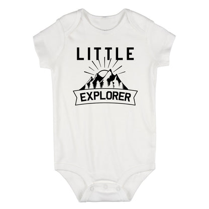 Little Explorer Camping Infant Baby Boys Bodysuit White